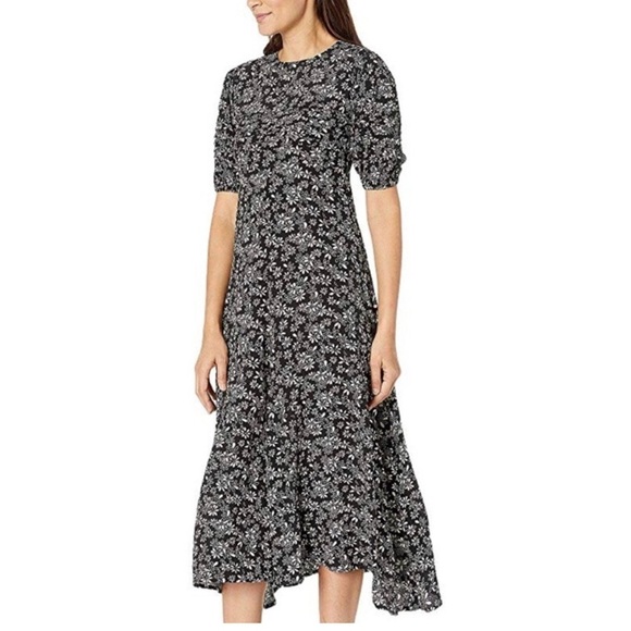 Free people black and white floral dress - Picture 1 of 8